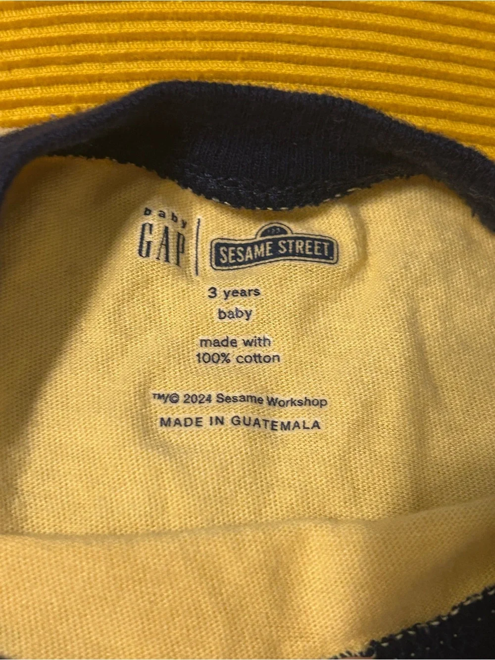 GAP Sesame Street Long Sleeve Tee - Yellow & Navy